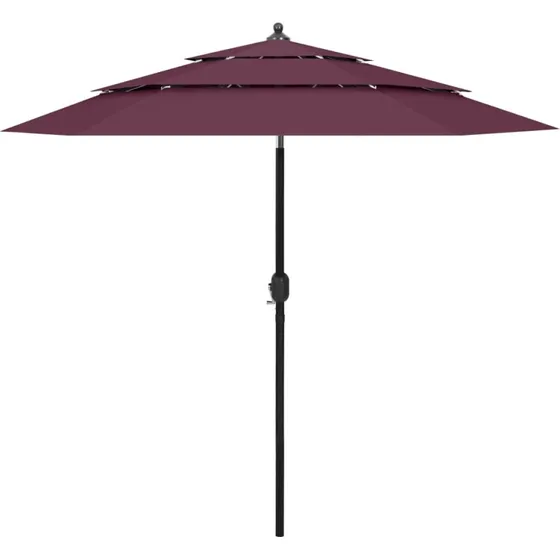 Parasol 2,5 m 3-niveau aluminiumsstang bordeaux