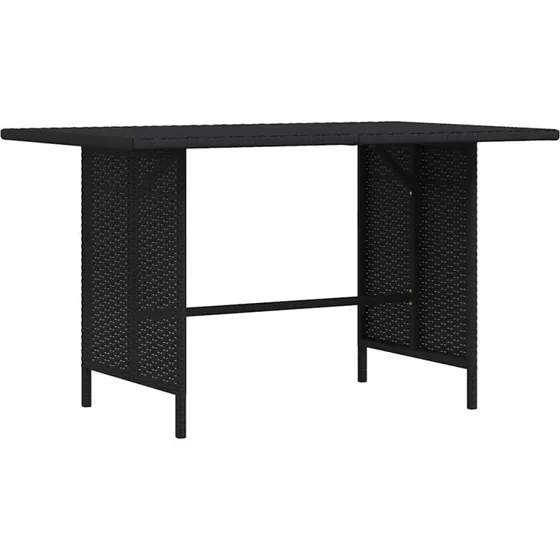 Havebord 110x70x65 cm i polyrattan - sort
