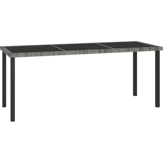 Havebord 180x70x73 cm i grå polyrattan