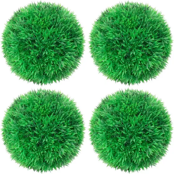 Kunstige buksbomkugler 4 stk. 12 cm - grøn
