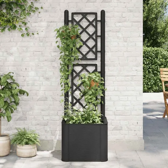 Højbed med espalier og automatisk vandingssystem, antracit