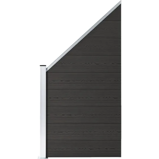 WPC hegnspanel 95x(105-180) cm sort – dobbeltprint