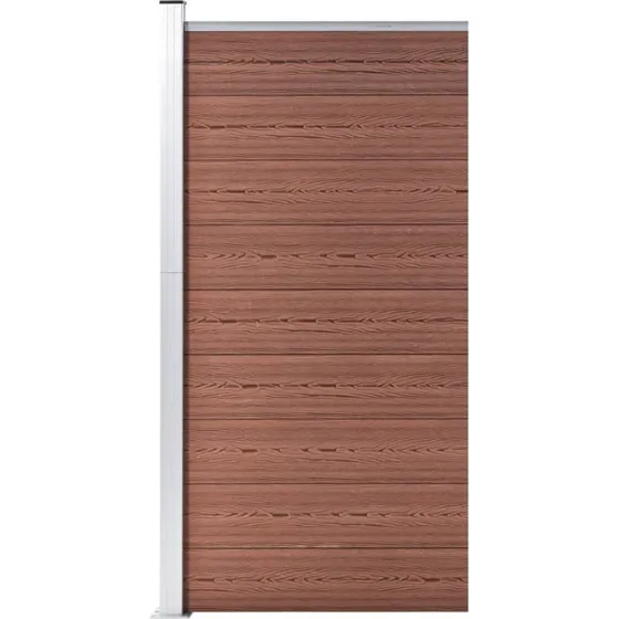 WPC hegnspanel 95x186 cm - brun, dobbeltsidet design