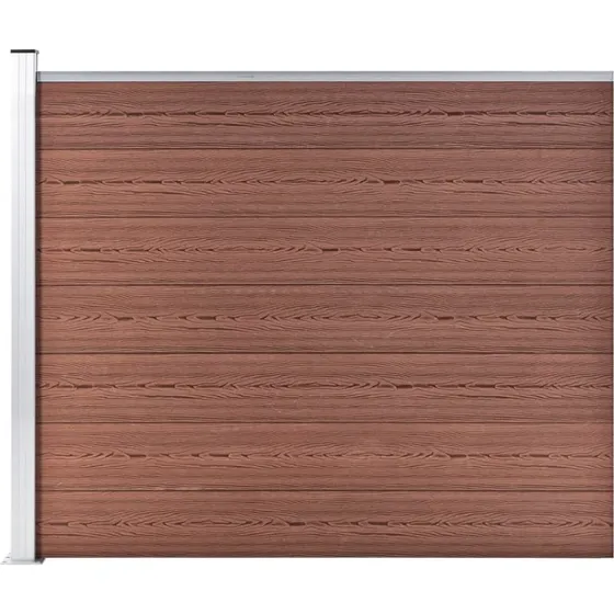 WPC hegnspanel 175x146 cm brun (alu-profil)