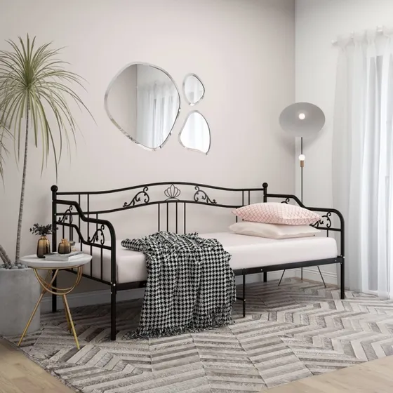 Sengestel til sovesofa 90x200 cm – sort metal