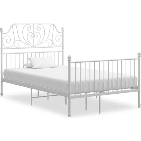 Sengestel 120x200 cm i metal - hvid