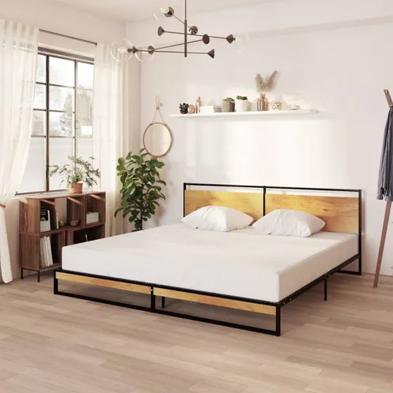 Sengestel i metal 200x200 cm – robust og sort