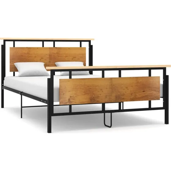 Sengestel i metal 140x200 cm – sort, robust design