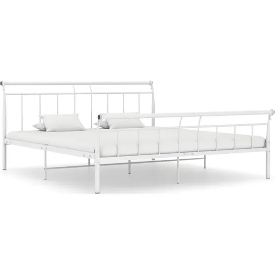 Sengestel 160x200 cm i hvidt pulverlakeret metal