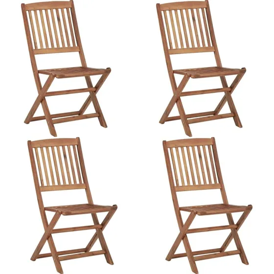 Foldbare havestole 4 stk. i massivt akacietræ