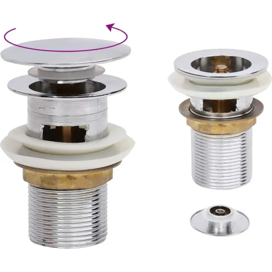 Trykaflb med overlb 6,4x6,4x9,1 cm krom