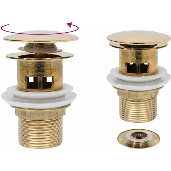 Guldfarvet trykaflb med overlb og pop-up 6,4x6,4x9,1 cm