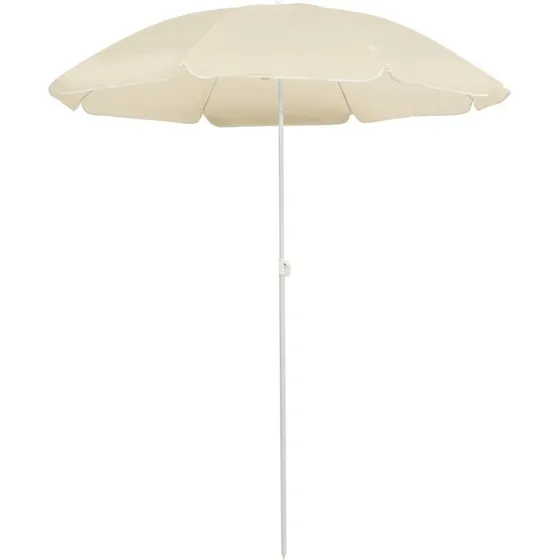 Parasol 180 cm med stålstang – sandfarvet, justerbar