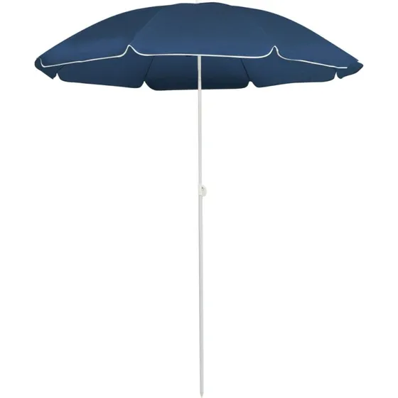 Parasol 180 cm blå med stålstang og vippe
