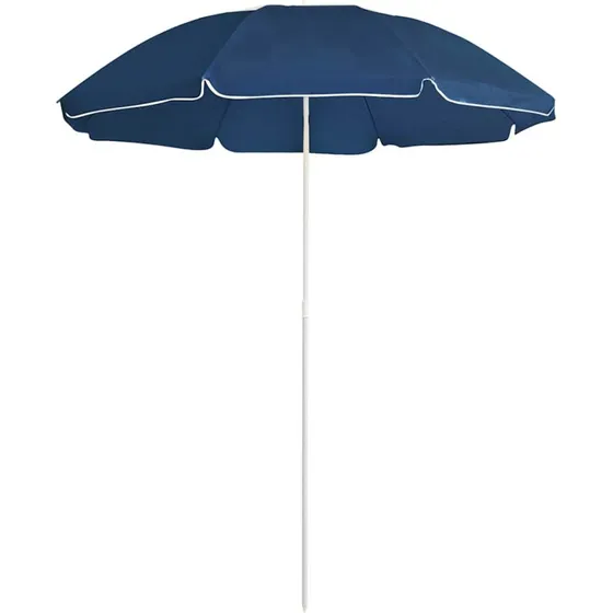 Parasol 180 cm med stålstang og floral blå dug