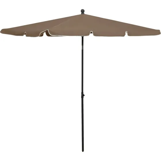 Parasol med stang 210x140 cm - Gråbrun, vipbar