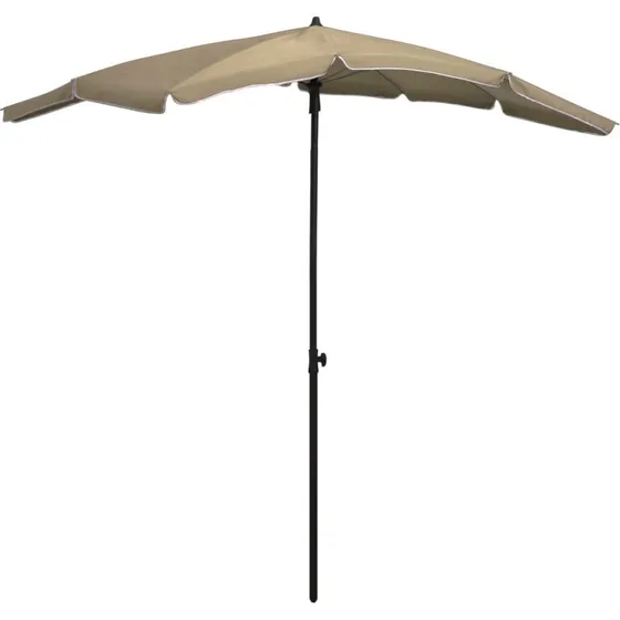 Parasol med stang 200x130 cm, gråbrun