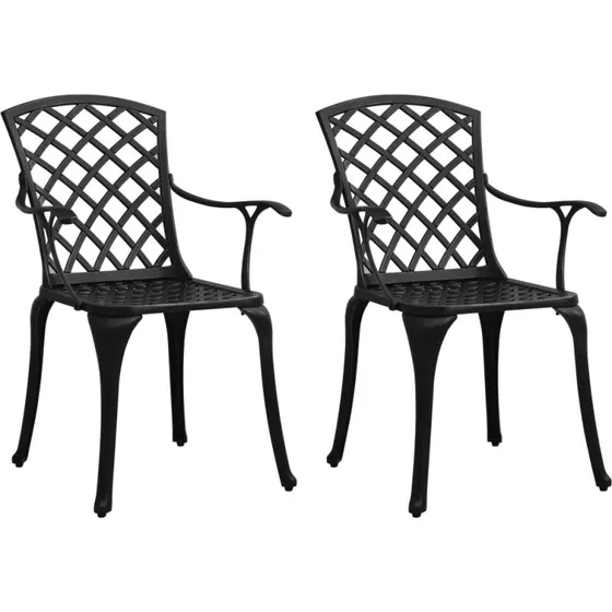 Havestole 2 stk. støbt aluminium - sort