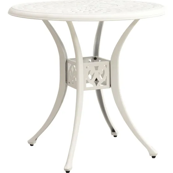 Havebord i støbt aluminium 78x78x72 cm – hvid