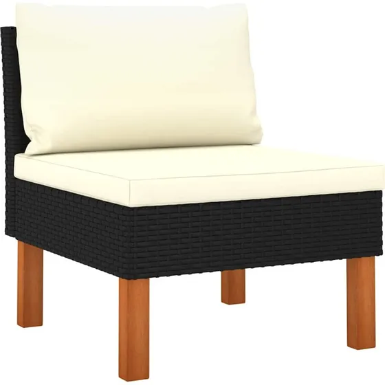 Midterdel til havesofo i polyrattan og eukalyptus