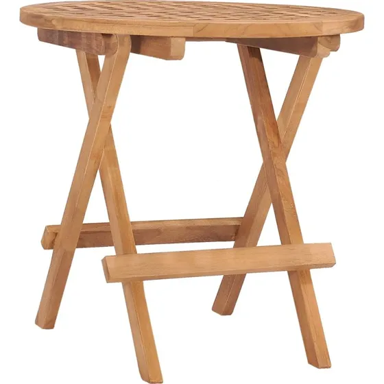Foldbart havebord i massivt teak 50x50x50 cm