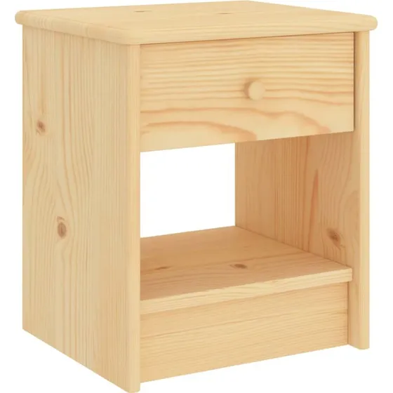 Sengebord i massivt fyrretræ 35x30x40 cm - natur