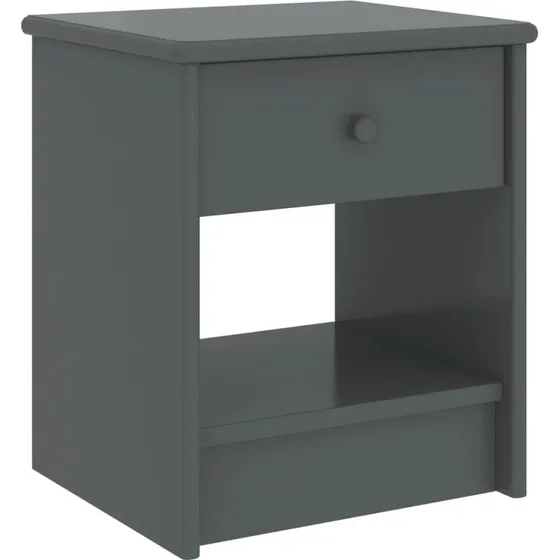 Natbord i massivt fyrretræ 35x30x40 cm – mørkegrå