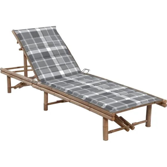 Bambus liggestol med hynde - justerbar 200x65 cm