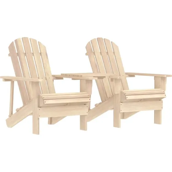 Adirondack havestol i massivt grantr med tebord