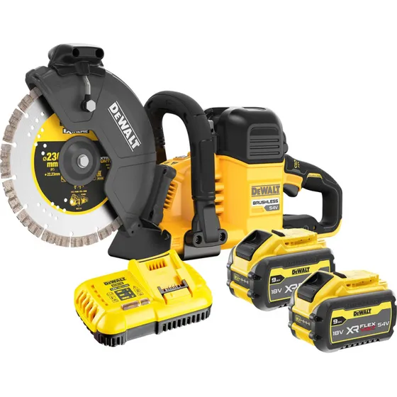 DeWalt DCS691X2-QW 54V 9Ah 230mm batteridrevet skæremaskine