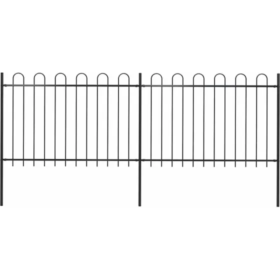 Havehegn i sort stl med bjlet top 359x120 cm