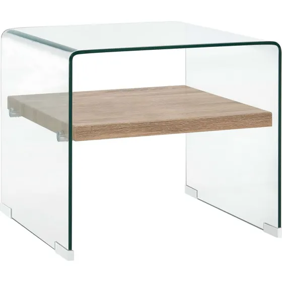 Sofabord i hærdet glas 50x50x45 cm – transparent