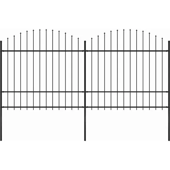Havehegn i sort stl med spydtop 359x175 cm