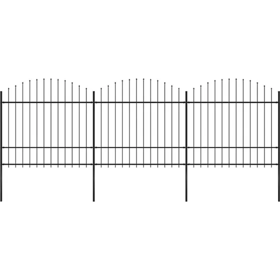 Havehegn i stl med spydtop 537x175 cm  sort