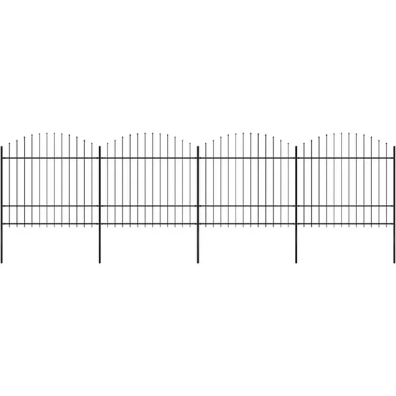 Havehegn i stl med spydtop 714,5x175 cm - sort