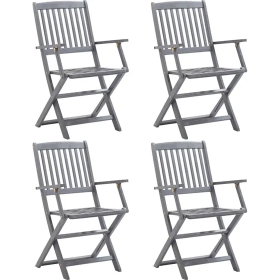 Foldbare havestole 4 stk. i massivt akacietræ