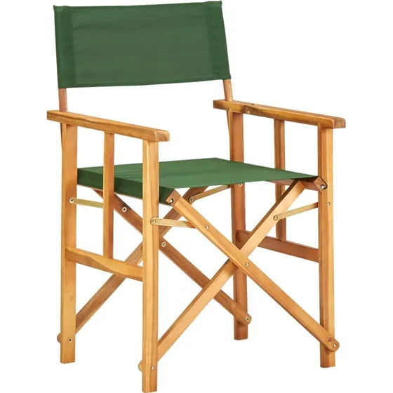 Instruktørstol i massivt akacietræ, grøn (foldbar)