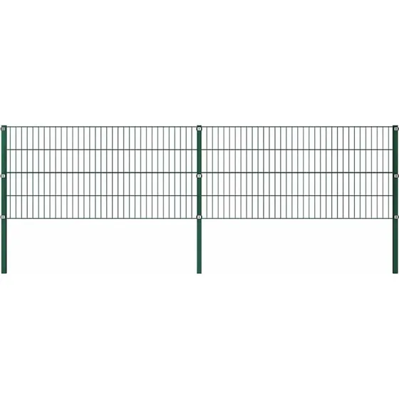 Hegnspanel sæt med stolper 349x80 cm i mosgrøn jern