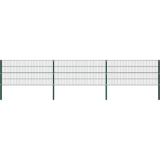 Hegnspanel sæt jern 522x80 cm mosgrøn med stolper