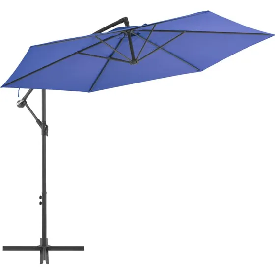 Hængeparasol 300 cm blå med aluminiumstang