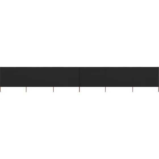 6-panels læsejl 800x120 cm sort – foldbart, træstænger