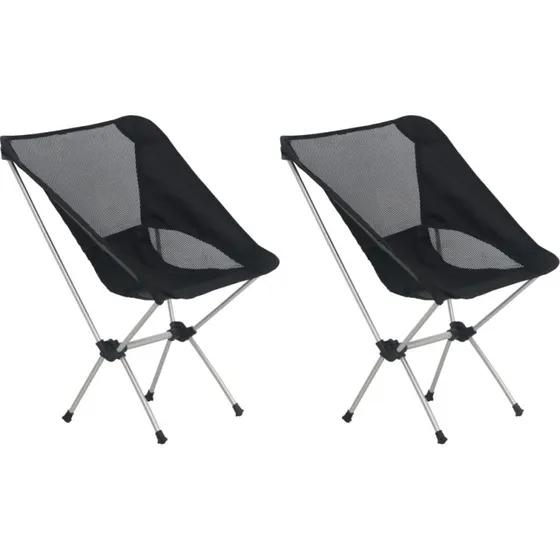 Foldbare campingstole 2 stk. med bretaske, aluminium 54x50x65 cm