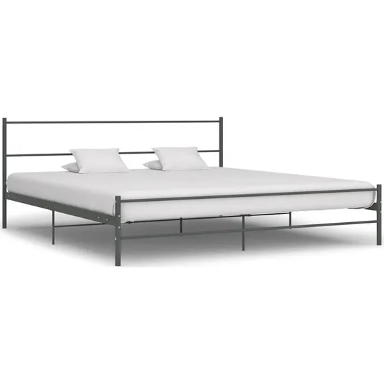 Sengestel i metal 180x200 cm – grå, robust pulverlakeret