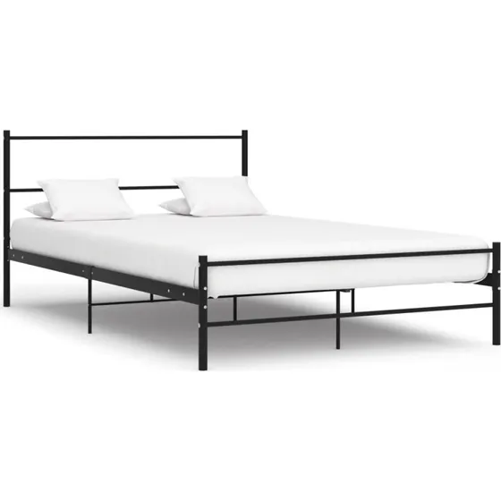 Sengestel i metal 120x200 cm - sort mat
