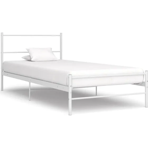 Sengestel i hvidt metal 90x200 cm