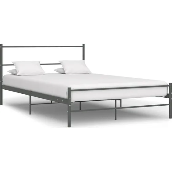 Sengestel i metal 160x200 cm – grå med lamelbund