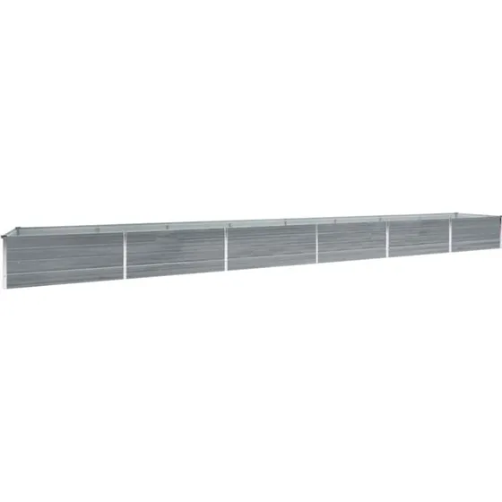 Hævet plantekasse 600×80×45 cm – galvaniseret stål (grå)