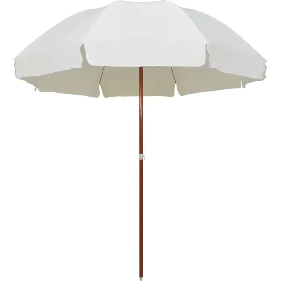 Parasol 300 cm sandfarvet - stålstang, UV-beskyttende