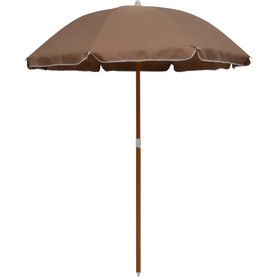 Parasol 180 cm med stålstang, gråbrun UV-beskyttelse