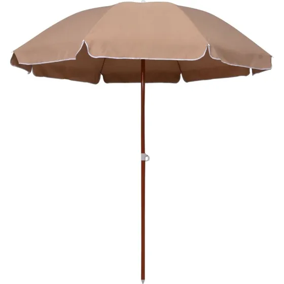 Parasol 240 cm med stålstang, gråbrun